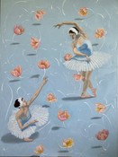 Ballerina dancing with flowers