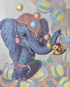 Blue elephant and his little friend