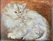 Little fluff ball white little cat