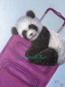 Traveling little panda