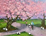 Cherry blossom pandas